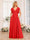 A-Line/Princess V-Neck Long Wedding Party Dresses with Split Side & Pockets