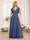 A-Line/Princess V-Neck Long Wedding Party Dresses with Split Side & Pockets