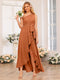 A-Line/Princess One-Shoulder Long Wedding Party Dresses with Sash