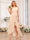 A-Line/Princess One-Shoulder Long Wedding Party Dresses with Sash