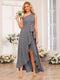 A-Line/Princess One-Shoulder Long Wedding Party Dresses with Sash
