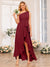 A-Line/Princess One-Shoulder Long Wedding Party Dresses with Sash