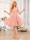 A-Line/Princess V-Neck Short Wedding Party Dresses with Ruffles