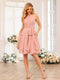 A-Line/Princess Halter Short Wedding Party Dresses with Sash
