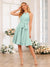 A-Line/Princess Halter Short Wedding Party Dresses with Sash