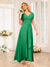 A-Line/Princess V-Neck Long Wedding Party Dresses with Ruffles