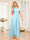 A-Line/Princess V-Neck Long Wedding Party Dresses with Ruffles