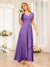A-Line/Princess V-Neck Long Wedding Party Dresses with Ruffles