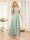 A-Line/Princess V-Neck Long Wedding Party Dresses with Ruffles