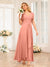 A-Line/Princess V-Neck Long Wedding Party Dresses with Ruffles