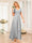 A-Line/Princess V-Neck Long Wedding Party Dresses with Ruffles