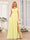 A-Line/Princess Spaghetti Straps Long Wedding Party Dresses with Split Side & Pockets