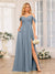 A-Line/Princess Spaghetti Straps Long Wedding Party Dresses with Split Side & Pockets