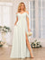 A-Line/Princess Spaghetti Straps Long Wedding Party Dresses with Split Side & Pockets