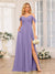 A-Line/Princess Spaghetti Straps Long Wedding Party Dresses with Split Side & Pockets