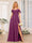 A-Line/Princess Spaghetti Straps Long Wedding Party Dresses with Split Side & Pockets