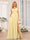 A-Line/Princess Spaghetti Straps Long Wedding Party Dresses with Split Side & Pockets