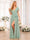 A-Line/Princess V-Neck Long Wedding Party Dresses with Split Side & Sash