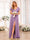 A-Line/Princess V-Neck Long Wedding Party Dresses with Split Side & Sash