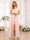 A-Line/Princess V-Neck Long Wedding Party Dresses with Split Side & Sash
