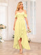 A-Line/Princess Spaghetti Straps Long Wedding Party Dresses with Ruffles