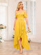 A-Line/Princess Spaghetti Straps Long Wedding Party Dresses with Ruffles