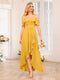 A-Line/Princess Spaghetti Straps Long Wedding Party Dresses with Ruffles