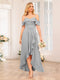 A-Line/Princess Spaghetti Straps Long Wedding Party Dresses with Ruffles
