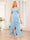 A-Line/Princess Spaghetti Straps Long Wedding Party Dresses with Ruffles