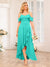 A-Line/Princess Spaghetti Straps Long Wedding Party Dresses with Ruffles