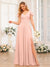 A-Line/Princess V-Neck Long Wedding Party Dresses with Split Side & Pockets