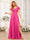 A-Line/Princess V-Neck Long Wedding Party Dresses with Split Side & Pockets
