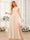 A-Line/Princess V-Neck Long Wedding Party Dresses with Split Side & Pockets