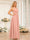 A-Line/Princess Halter Long Wedding Party Dresses with Split Side