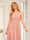 A-Line/Princess Halter Long Wedding Party Dresses with Split Side
