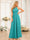 A-Line/Princess Halter Long Wedding Party Dresses with Split Side