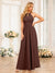 A-Line/Princess Halter Long Wedding Party Dresses with Split Side
