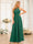 A-Line/Princess Halter Long Wedding Party Dresses with Split Side
