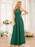 A-Line/Princess Halter Long Wedding Party Dresses with Split Side