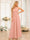 A-Line/Princess Halter Long Wedding Party Dresses with Split Side