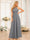 A-Line/Princess Halter Long Wedding Party Dresses with Split Side