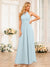 A-Line/Princess Halter Long Wedding Party Dresses with Split Side