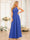 A-Line/Princess Halter Long Wedding Party Dresses with Split Side
