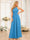 A-Line/Princess Halter Long Wedding Party Dresses with Split Side