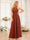 A-Line/Princess Halter Long Wedding Party Dresses with Split Side