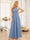 A-Line/Princess Halter Long Wedding Party Dresses with Split Side