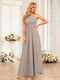 A-Line/Princess Halter Long Wedding Party Dresses with Split Side