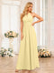 A-Line/Princess Halter Long Wedding Party Dresses with Split Side