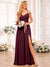 A-Line/Princess Spaghetti Straps Long Wedding Party Dresses with Split Side & Pockets