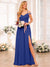 A-Line/Princess Spaghetti Straps Long Wedding Party Dresses with Split Side & Pockets